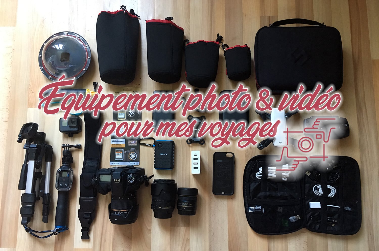 Malette, valise de rangement pour caméra et accessoires GoPro et ca