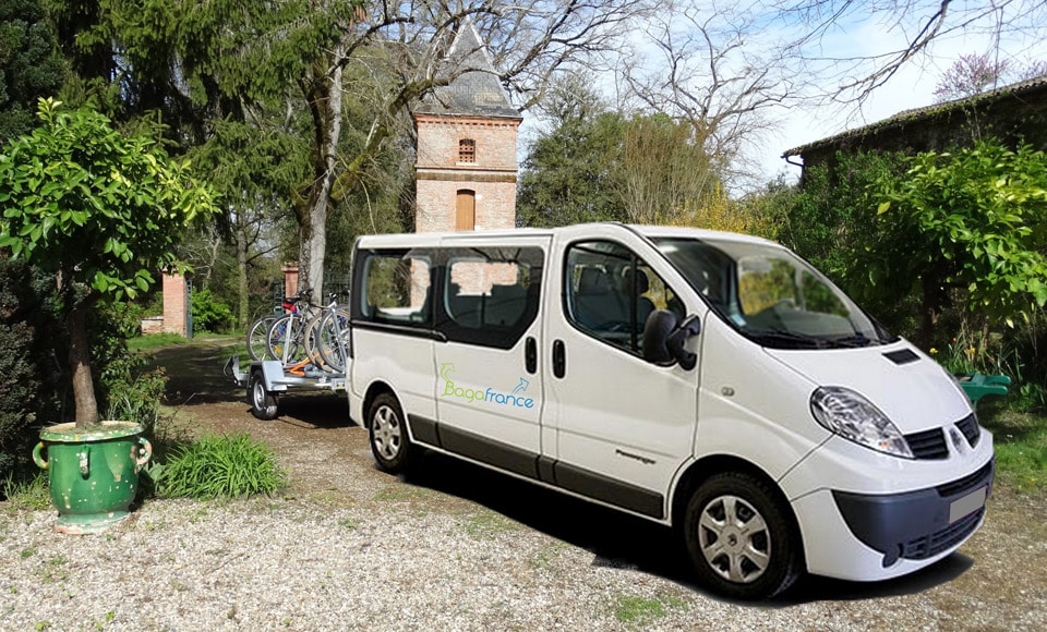 Transport des bagages avec BagaFrance - Canal du Midi à vélo