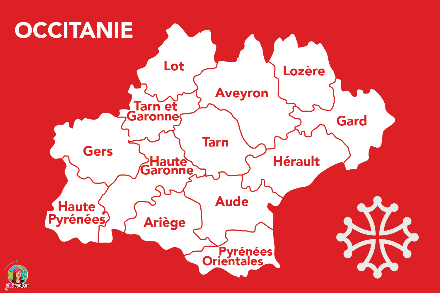 Carte de l'Occitanie