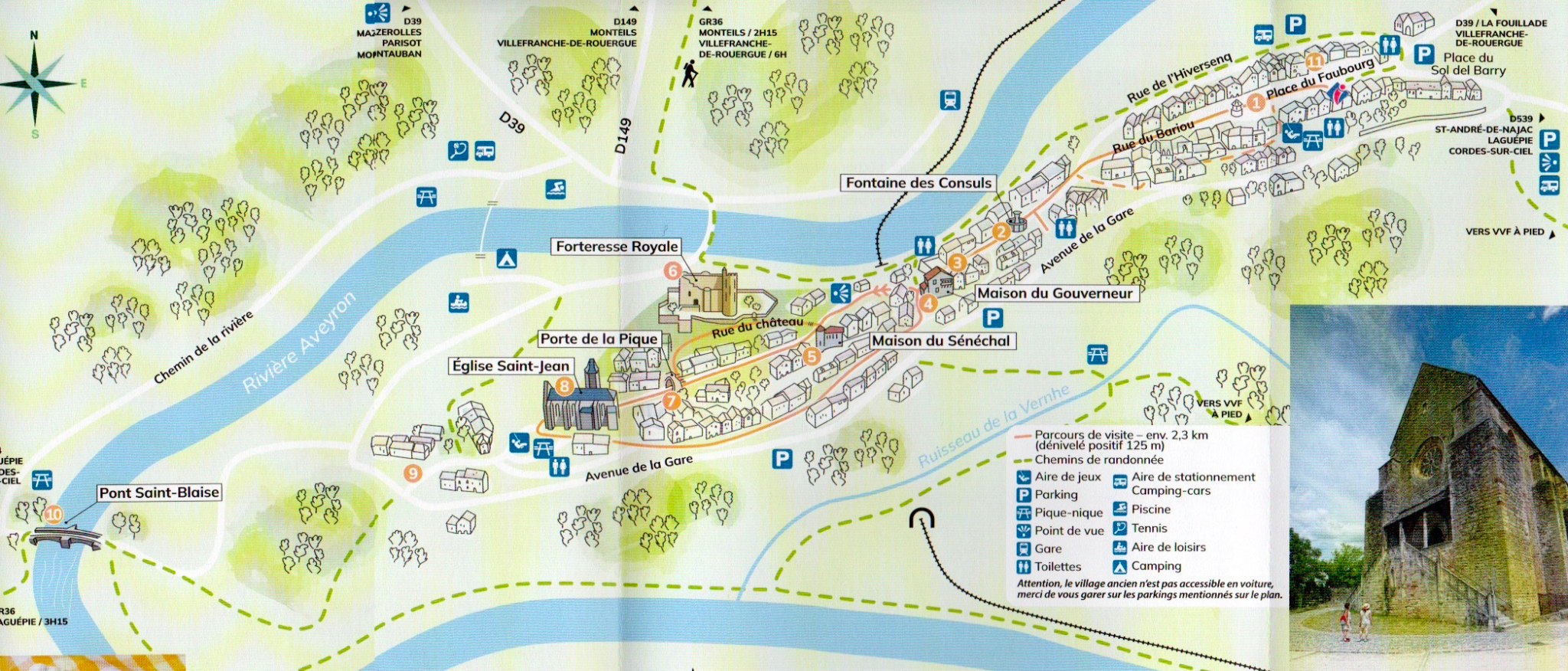 Carte pour visiter Najac